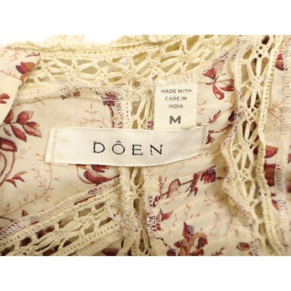 Doen Gabrielle Dress Midi Dress In Burgundy Songbird Toile Sz M - Picture 7 of 10